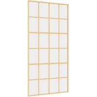 Berkfield Home Sliding Door Gold 102.5x205 cm Clear ESG Glass & Aluminium