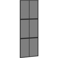 Berkfield Home Sliding Door Black 76x205 cm Tempered Glass & Aluminium