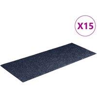 Berkfield Home Self-adhesive Stair Mats Rectangular 15 pcs 60x25 cm Grey Blue | Size: Medium
