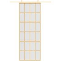 Berkfield Home Sliding Door Gold 76x205 cm Frosted ESG Glass & Aluminium