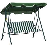 Nordara Green 3-Seater Outdoor Porch Swing Chair With Adjustable Canopy | Size: 100 cm x 15 cm