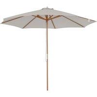 Nordara 3m Wooden Garden Parasol Outdoor Sun Shade in Grey | Size: 100 cm x 15 cm