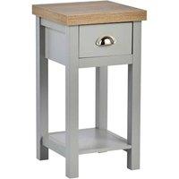 Nordara Grey Bedside Table Nightstand Unit 36mm Thick Oak Effect Top Drawer | Size: 100 cm x 15 cm