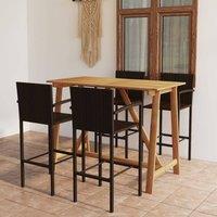 Berkfield Home 5 Piece Garden Bar Set Brown