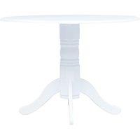 Berkfield Home Dining Table White 106 cm Solid Rubber Wood