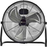 PureMate Chrome Gym Floor Fan with 3 Speeds & Adjustable Fan Head in Black