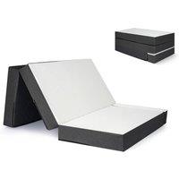 SPETLEK Folding Mattress Tri-Fold Foam Floor Mattress 135x190x15 in White | Size: Double