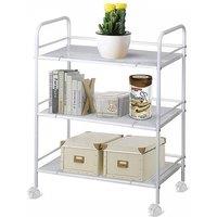 Kelvenix 3 Tier Slim Kitchen Food Storage Trolley in White