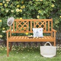 Kelvenix GARDEN BENCH CHAIR 2-SEATER WOODEN OUTDOOR in Brown | Size: 0.6m2