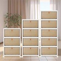 Kelvenix 4 Tier Plastic Storage Drawers Box Tower Unit in Beige | Size: 500mm