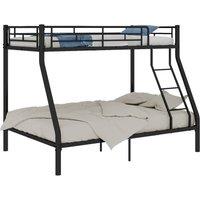 okwish 3ft Single Bunk Bed with Metal Frame in Black