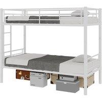 okwish Single Bunk Bed Frame with Metal Structure in White