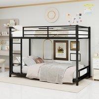 okwish 3ft Single Metal Bunk Bed with Safety Rails in Black