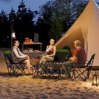 okwish 4-Piece Picnic Table Set with Folding Design in Green in Black