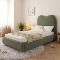 okwish Ottoman Bed 3ft Single upholstered green velvet