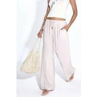 Hiccup Women's Elastic Waist Straight Leg Modal Touch Pants in Medium Beige | Size: Small
