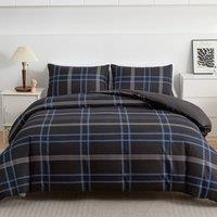 Pamposh Luxury Duvet Cover Set King Size Reversible Bedding Sets in Black