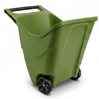 Novecrafto 85L Garden Caddy on Wheels Heavy-Duty Plastic Garden Trolley in Green