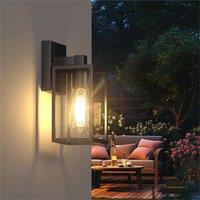 SPETLEK Wall Light Outdoor Porch Yard Lantern Wall Lamp in Black