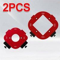 Kelvenix 2Pcs 4 in 1 Woodworking Corner Radius Jig Aluminum Alloy Router in Red