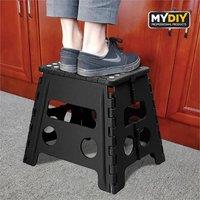 Kelvenix Large 150KG Folding Step Stool Multi Purpose Heavy Duty in Black