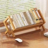 Kelvenix 30x22x25cm Home Office Bamboo Desktop Bookshelf Rack in Brown | Size: 0.6m2
