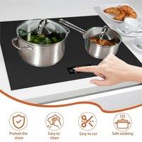 SPETLEK Large Silicone Induction Hob Mat Anti Scratch Kitchen Protector Cover in Black | Size: 0.6m2