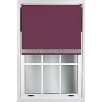 Furnished Aubergine Blackout Fabric with Silver Glitter Accent - Trimmable Roller Blind | Size: 240 cm width x 210 cm drop