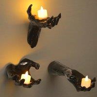 Garwarm Himmel 'Creepy Reaching Hands' - 3 Pack Resin Wall Decor in Black
