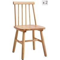 Nordlys Set of 2 Solid Wood Children's Chairs in Brown