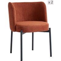 Nordlys Set of 2 Scandinavian Metal Dining Room Chairs in Red