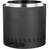VEVOR Smokeless Fire Pit Stove Stainless Steel Side-Pull Ash Tray Rust-Resistant Coating in Black