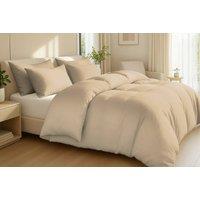 Pamposh Luxury Cotton Duvet Cover Set Reversible 400TC Quilt Covers in Beige | Size: Double