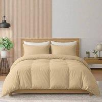 Pamposh 400TC Cotton Sateen Duvet Cover Sets - Smooth & Soft Feel in Beige | Size: King