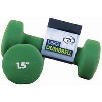 Fitness Mad Neoprene Dumbell Set Pack of 2 in Green | Size: 1.5kg