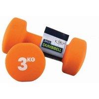 Fitness Mad Neoprene Dumbell Set Pack of 2 in Orange | Size: 3kg