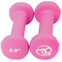 Fitness Mad Neoprene Dumbell Set Pack of 2 in Pink | Size: 0.5kg