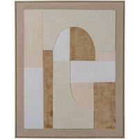 KDMD Portina Linen Textured Canvas Wall Art in Frame - Elegant & Neutral in Brown