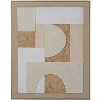 KDMD Lumera Linen Textured Canvas Wall Art in Frame - Elegant Modern Decor in Brown