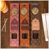 KDMD Arabian Nights Incense Gift Sets with Brass Holders - 18 Pack Display in Brown