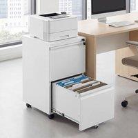 Costway 2-Drawer Mobile File Cabinet Rolling Metal Filing Cabinet w/2 Keys in White