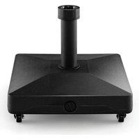 Costway Patio Umbrella Base Heavy-duty Market Stand w/4 Universal Wheels in Black