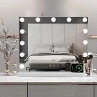 INMTFEI Hollywood LED Vanity Mirror with 3 Color Light Stepless Dimming & 10X in White