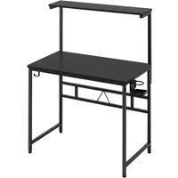 Levede Compact Gaming Desk PC Computer Table with Adjustable Monitor Shelf in Black