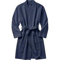 MyShoeStore Men's Cotton Waffle Dressing Gown Bathrobe in Navy | Size: Medium