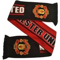 Manchester United FC Men's Jacquard Scarf in Black