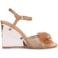 Carvela Women's 'Positano Flower Wedge' Heels in Bronze | Size: 4