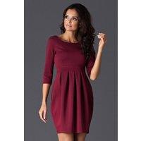Love Lace Women's 3/4 Sleeve Covered Zipper Dress in Burgundy | Size: XL