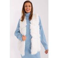 Love Lace Women's Lined Faux Fur Slip Pocket Vest in White | Size: S/M