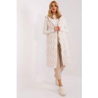 Love Lace Women's Hooded Fur Vest with Zipper Front in Cream | Size: S/M